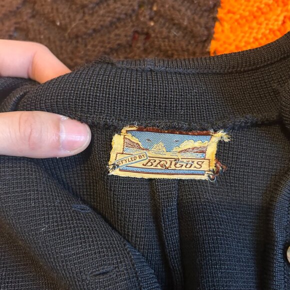 1950s Pure virgin wool Brigus Knitting Mills black fully-fashioned blazer! - Picture 16 of 16